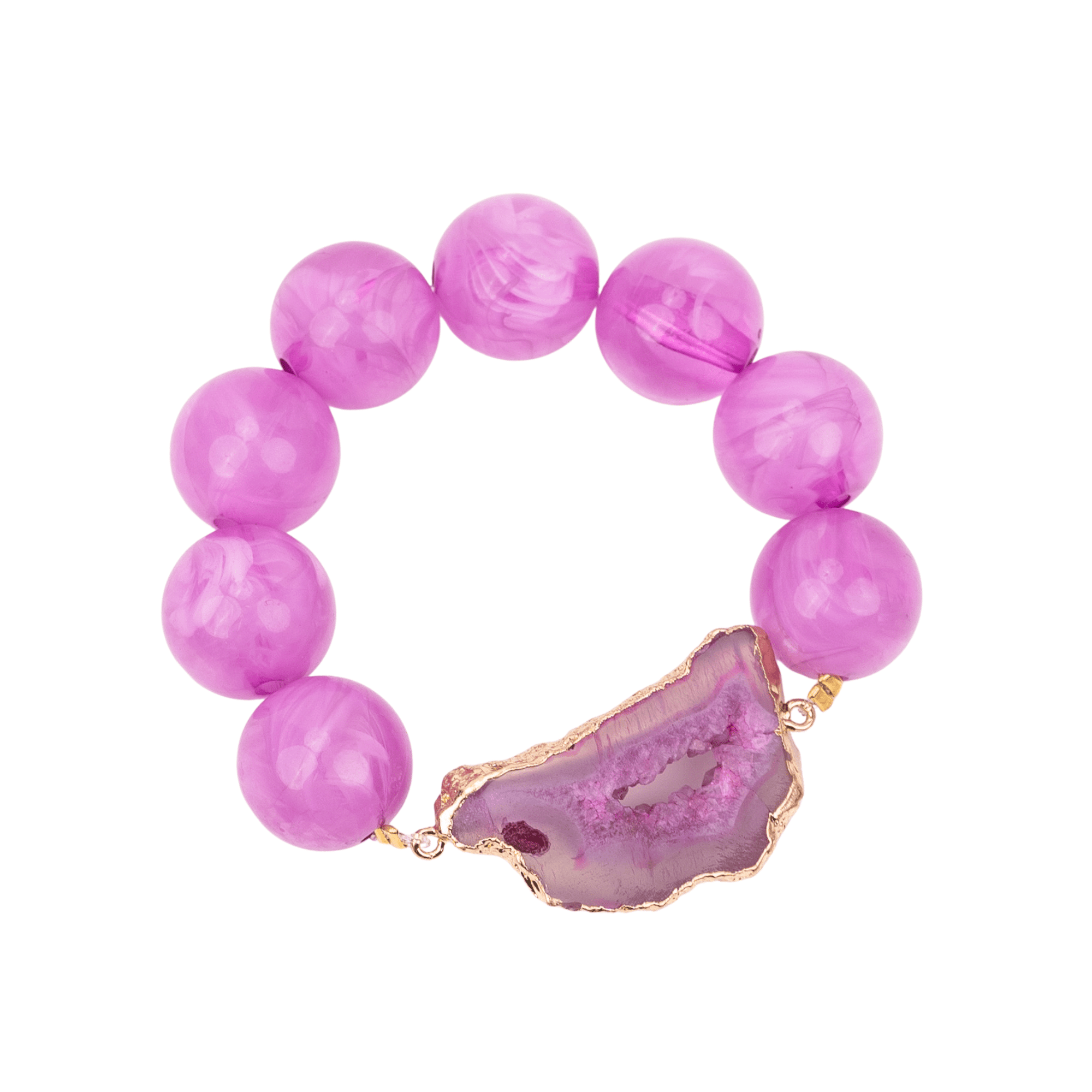 Chrysallis Agate Chunky Stretch Bracelet - Power Pink,Bracelets, Sassy Jones,
