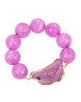 Chrysallis Agate Chunky Stretch Bracelet - Power Pink,Bracelets, Sassy Jones,