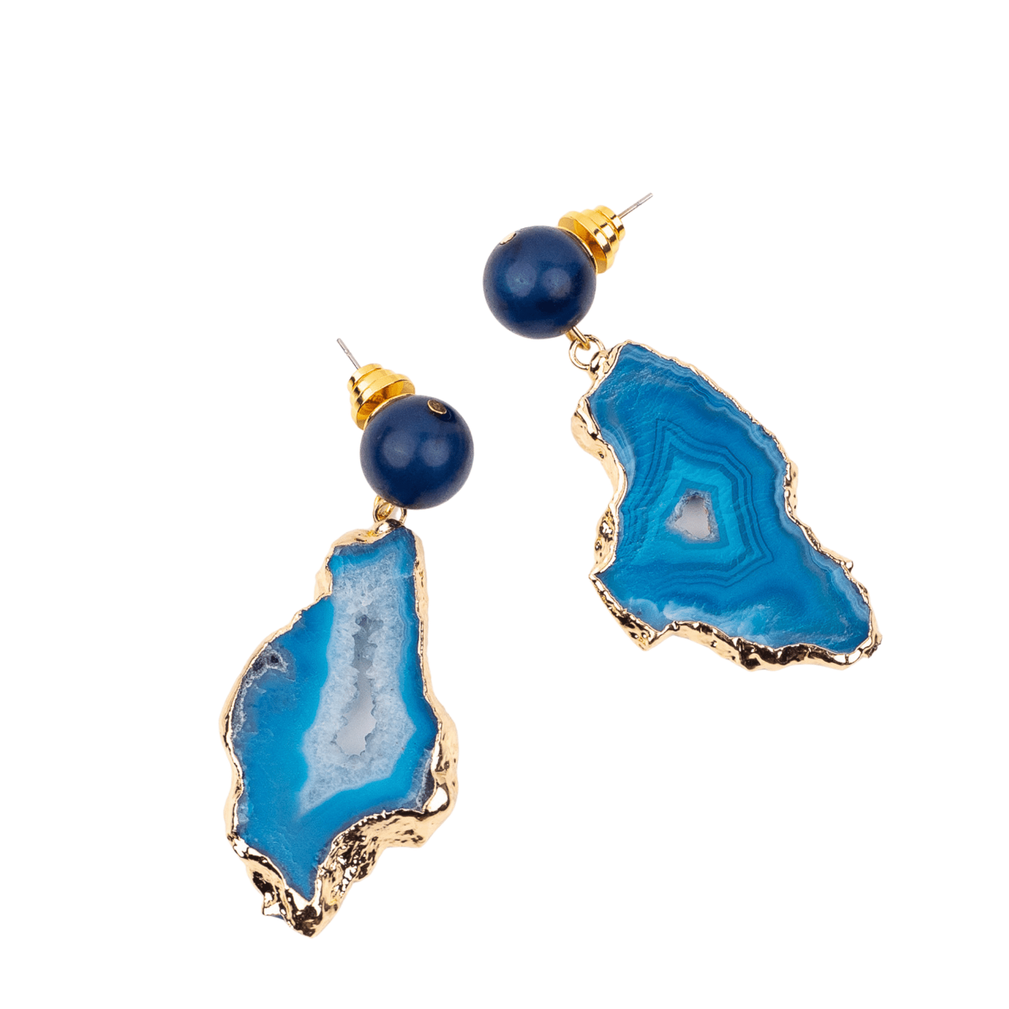 Chrysallis Agate Dangles - Midnight Blue,Earrings, Sassy Jones,