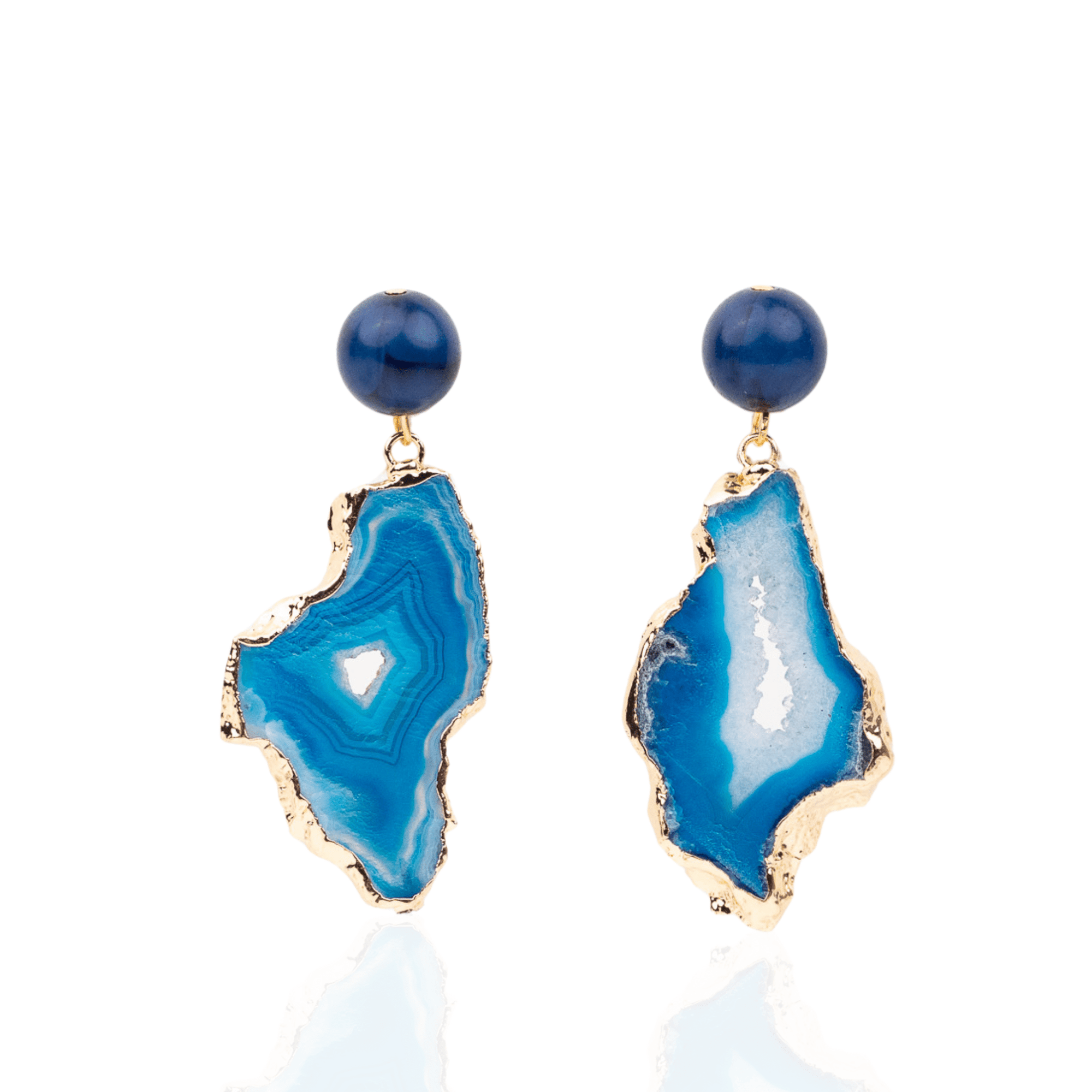 Chrysallis Agate Dangles - Midnight Blue,Earrings, Sassy Jones,