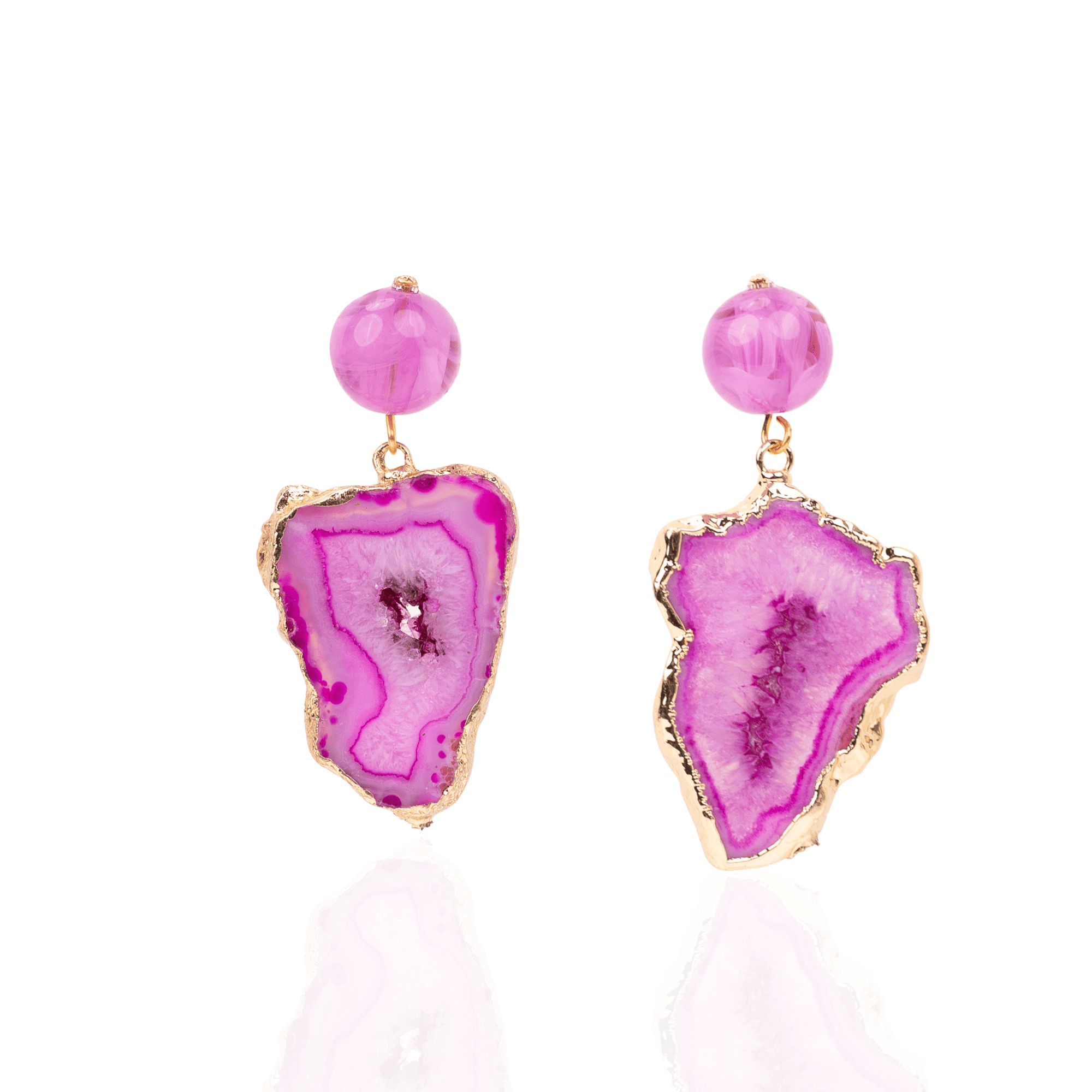 Chrysallis Agate Dangles - Power Pink,Earrings, Sassy Jones,