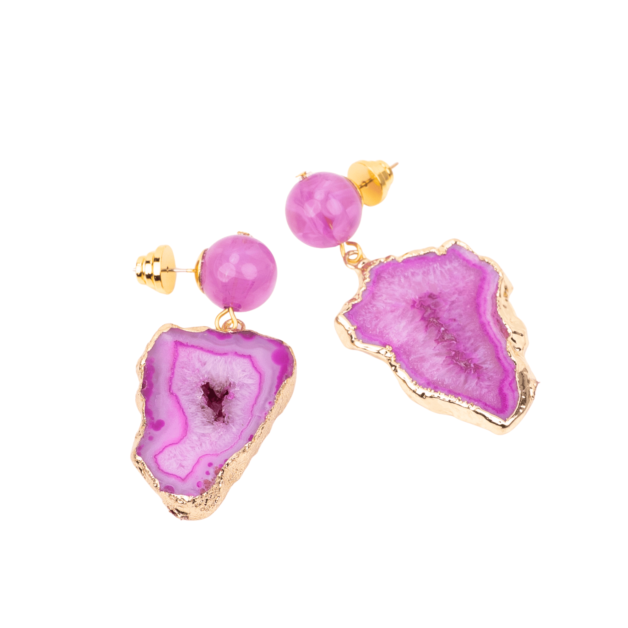 Chrysallis Agate Dangles - Power Pink,Earrings, Sassy Jones,
