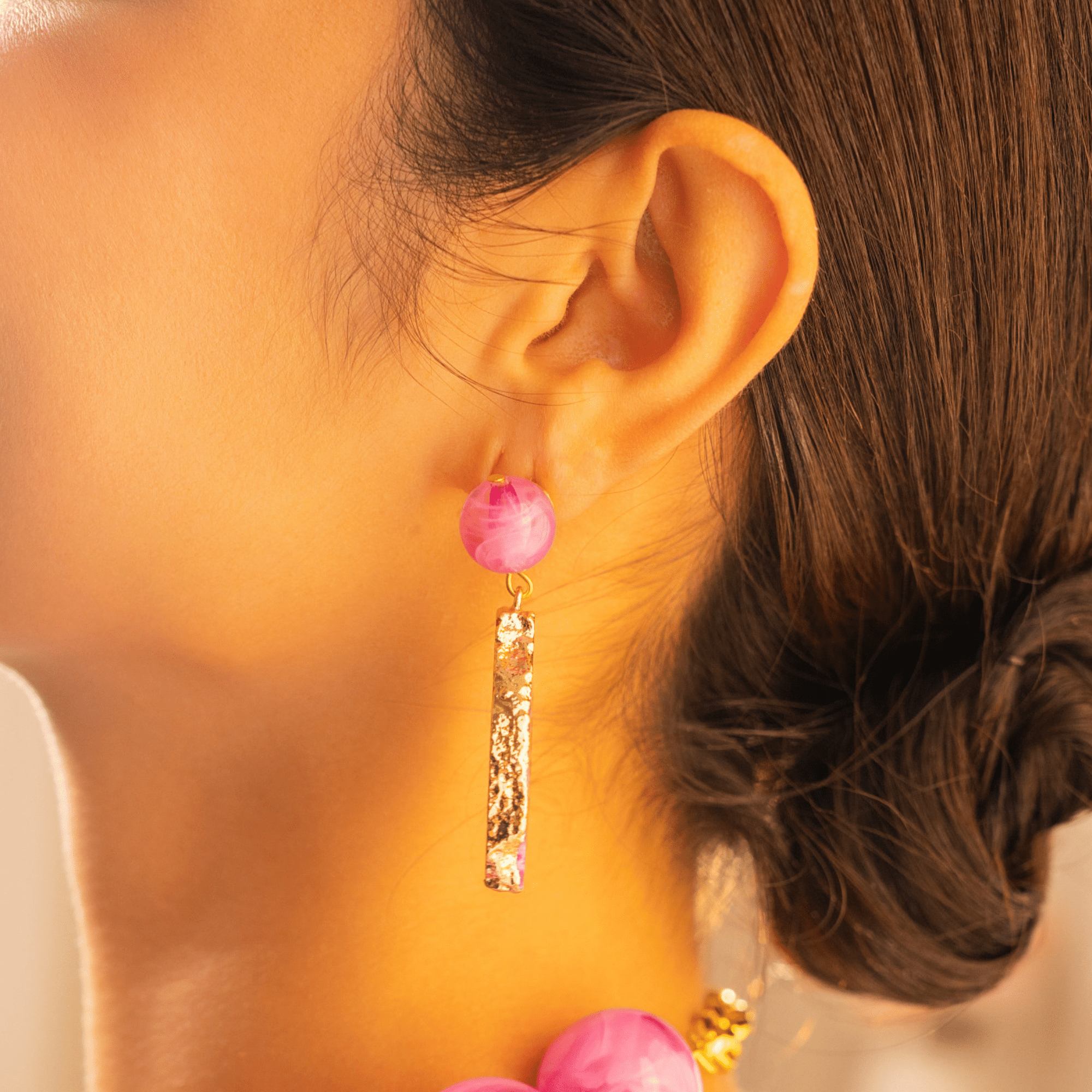 Chrysallis Agate Dangles - Power Pink,Earrings, Sassy Jones,