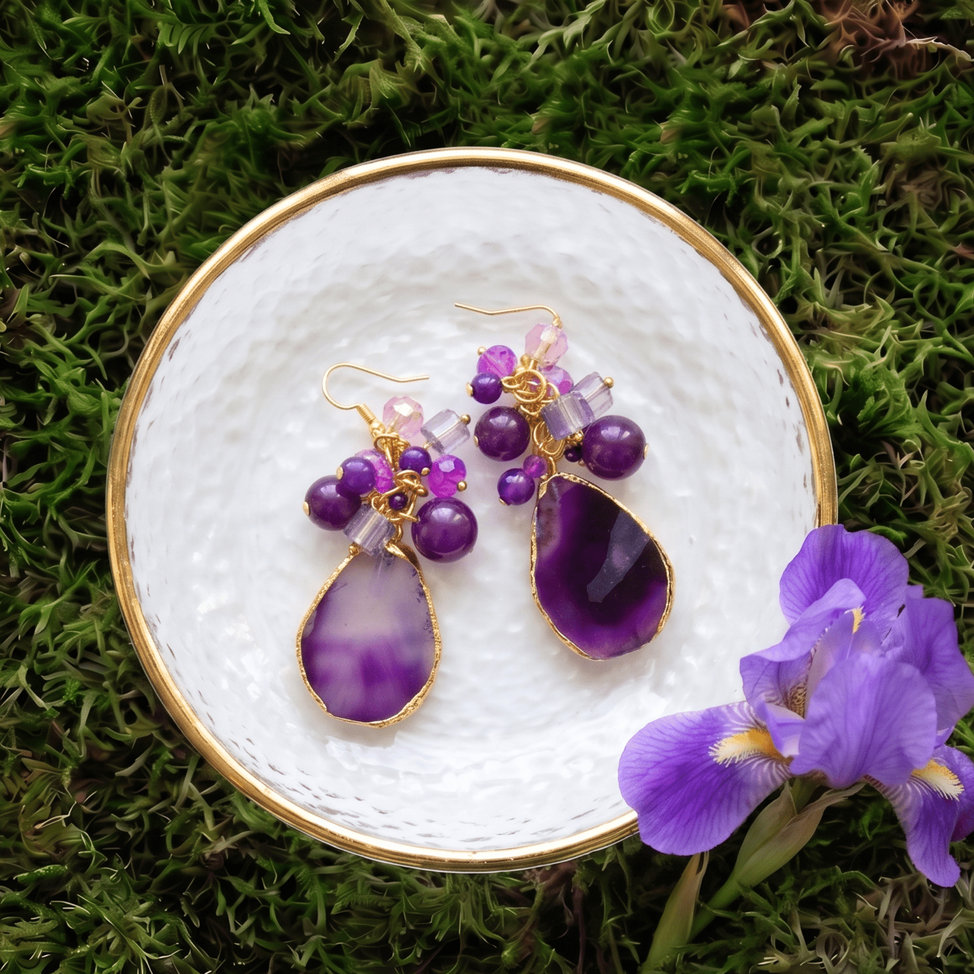 Chrysallis Dangles - Grape Jelly,Earrings, Sassy Jones,