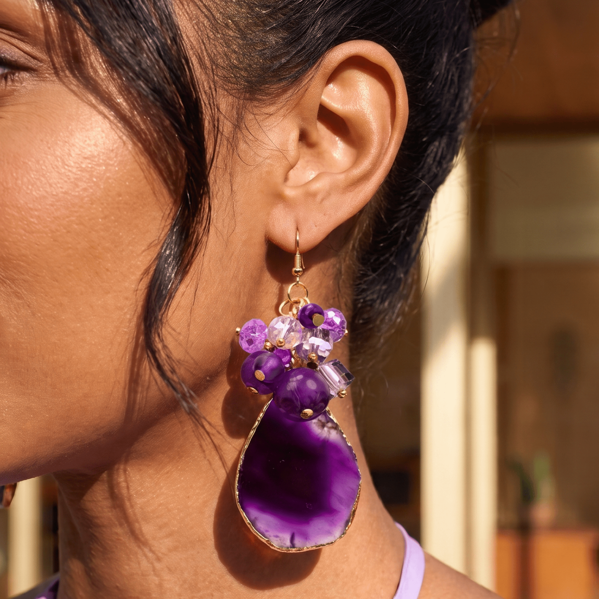 Chrysallis Dangles - Grape Jelly,Earrings, Sassy Jones,