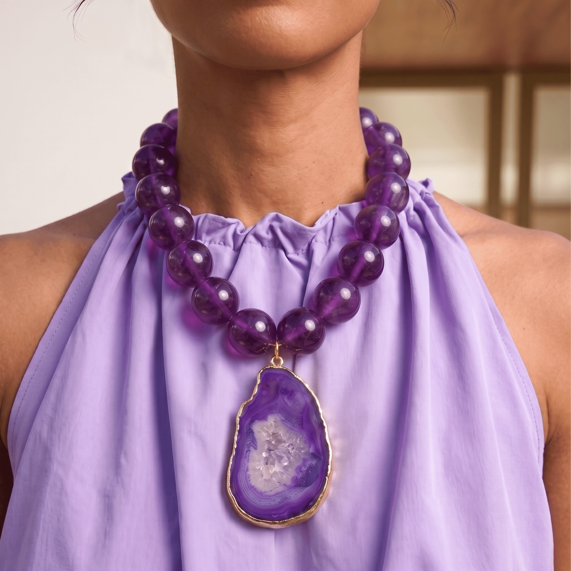 Chrysallis Necklace - Grape Jelly,Necklaces, Sassy Jones,