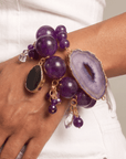 Chrysallis Purple Agate 2pc Stretch Bracelet Stack,Bracelets, Sassy Jones,