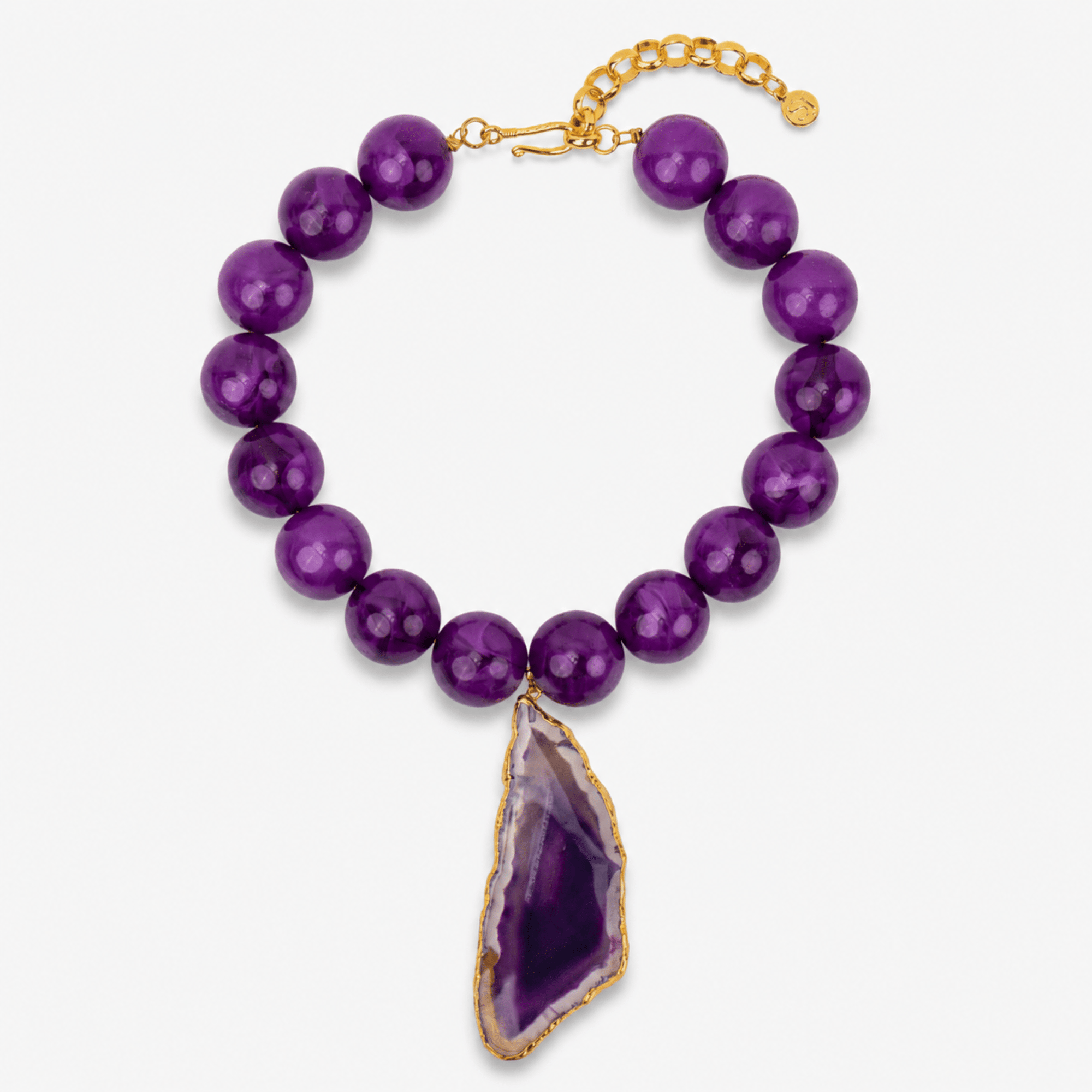 Chrysallis Purple Agate Druzy Statement Necklace,Necklaces, Sassy Jones,
