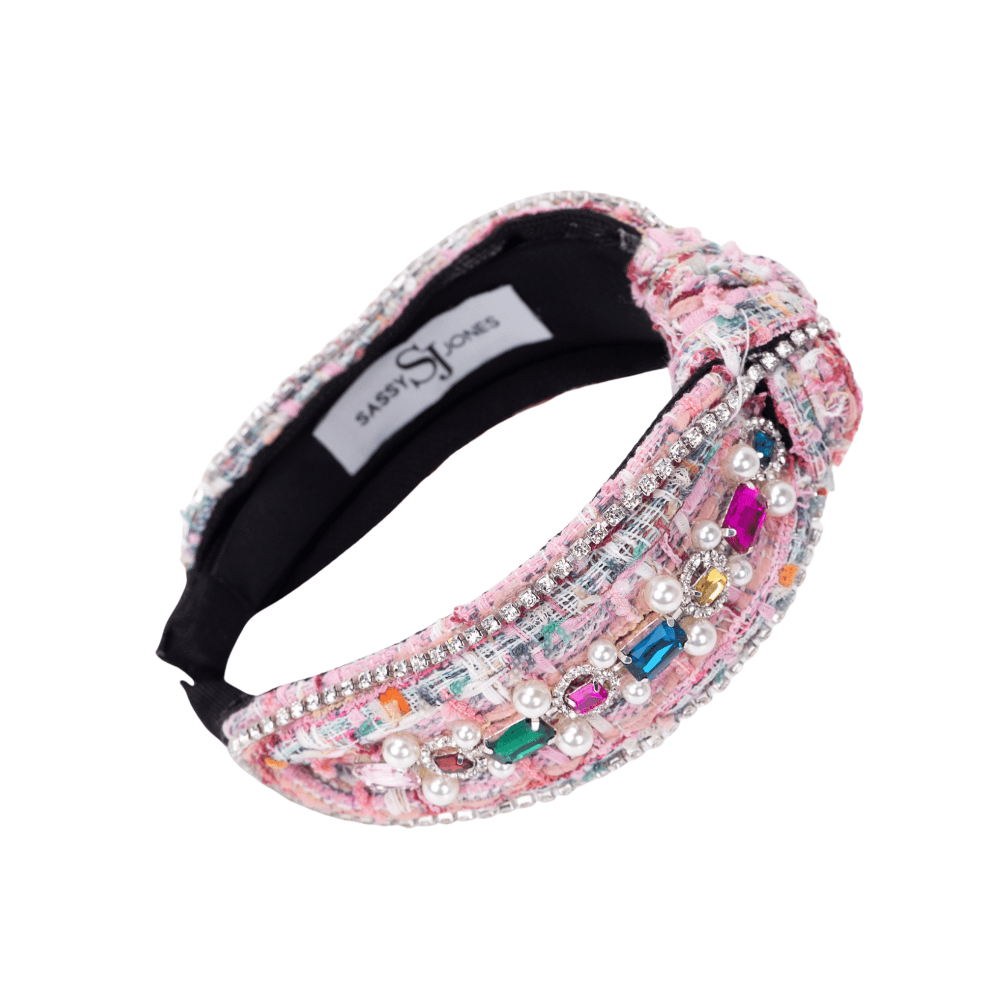 Claire Luxe Headband - Pink,Headbands, Sassy Jones,