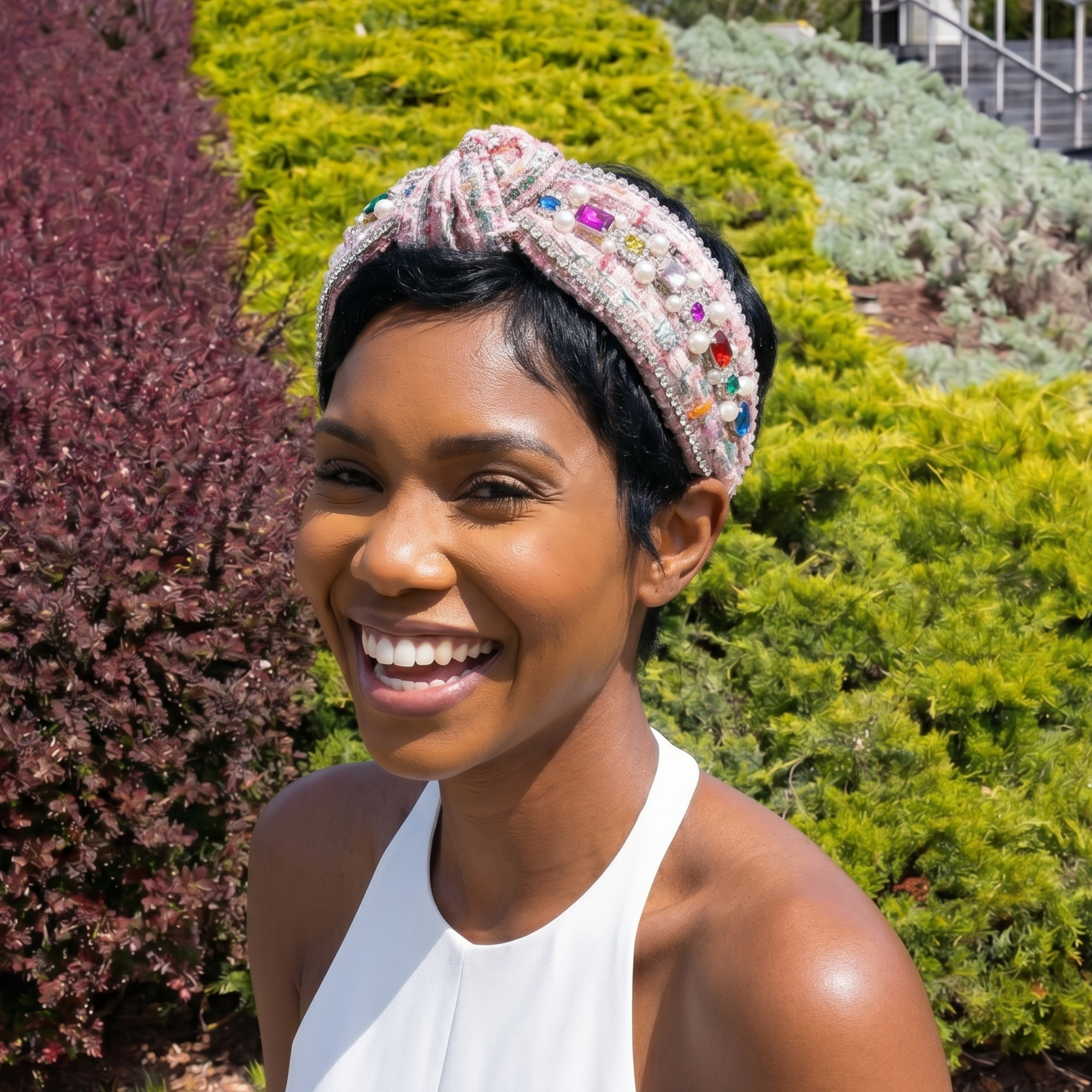 Claire Luxe Headband - Pink,Headbands, Sassy Jones,