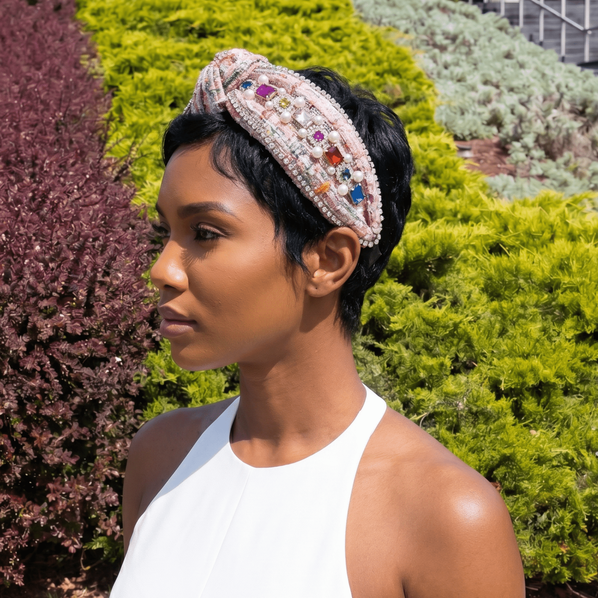 Claire Luxe Headband - Pink,Headbands, Sassy Jones,