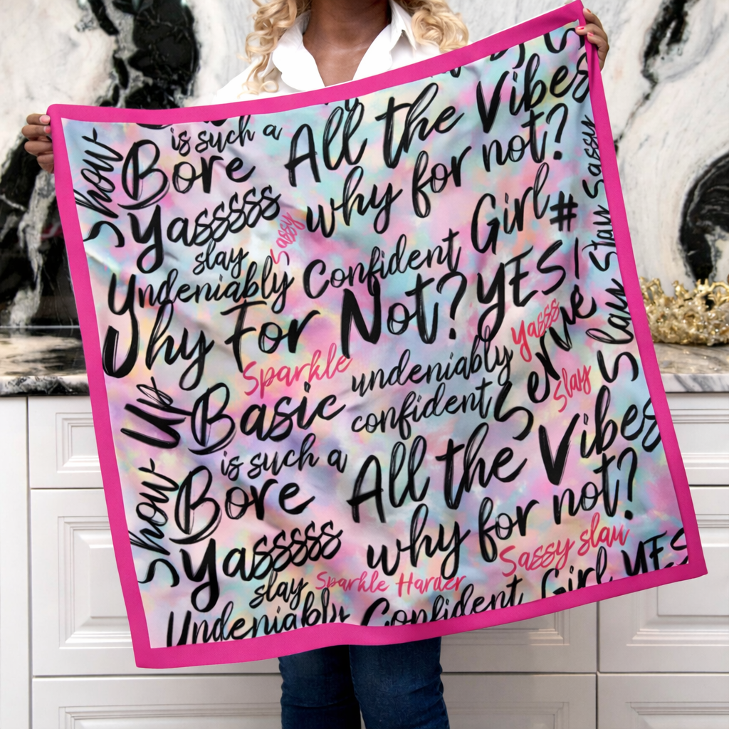 Confident Luxe Scarf 33" x 33" - Pink,Scarves, Sassy Jones,
