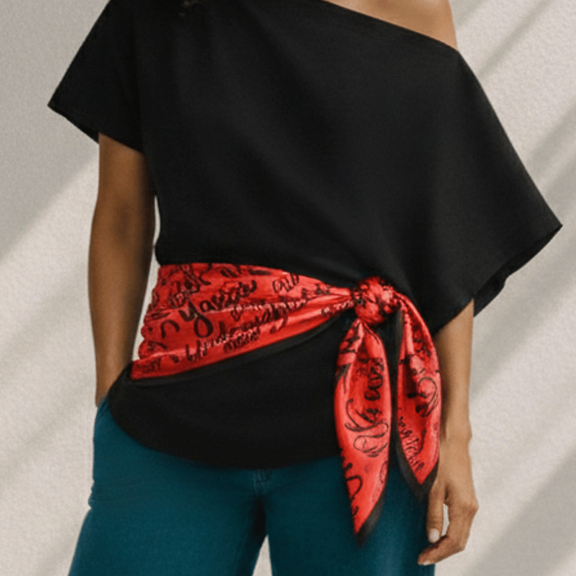 Confident Luxe Scarf 33" x 33" - Red,Scarves, Sassy Jones,