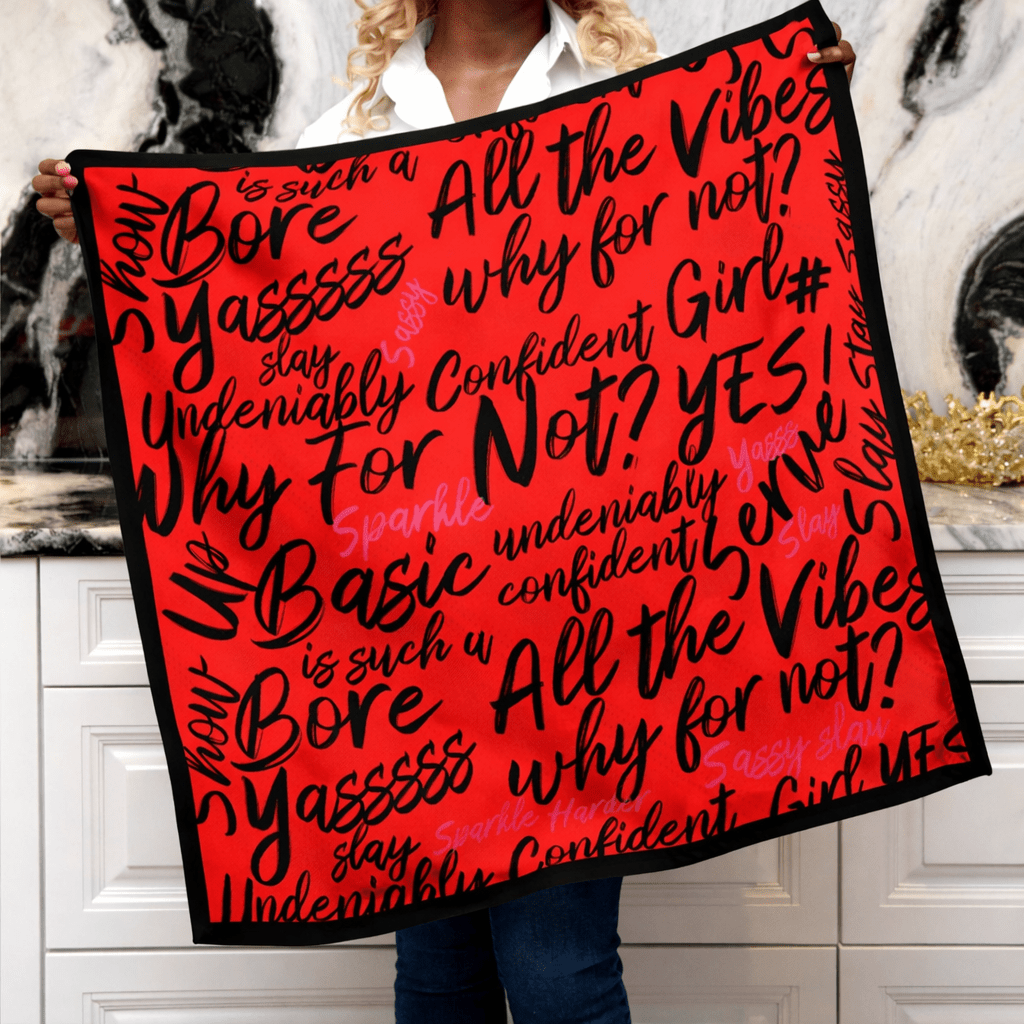 Confident Luxe Scarf 33" x 33" - Red,Scarves, Sassy Jones,