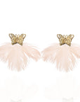 Dana Butterfly Glam Feather Earrings - Blush,Earrings, Sassy Jones,