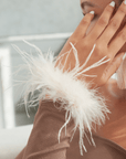 Dana Glam Adjustable Ostrich Feather Bracelet - Blush,Bracelets, Sassy Jones,