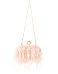 Dana Ostrich Feather Clutch Bag - Blush Pearl,Handbags, Sassy Jones,