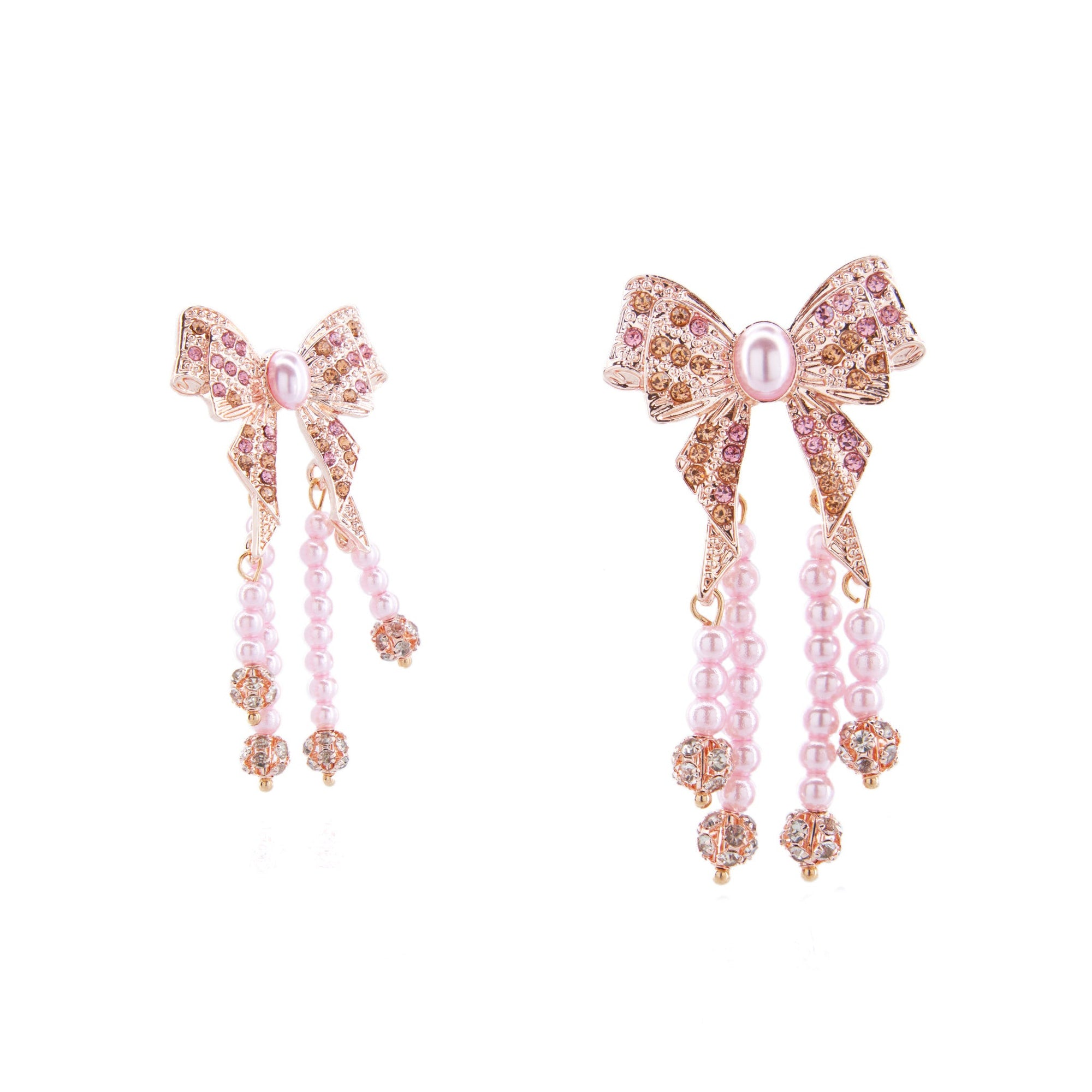 bow earrings, bow jewelry, bow dangles, pink pearls, pearl jewelry, pink pearl earrings, statement earrings, pearl earrings, pearl dangles