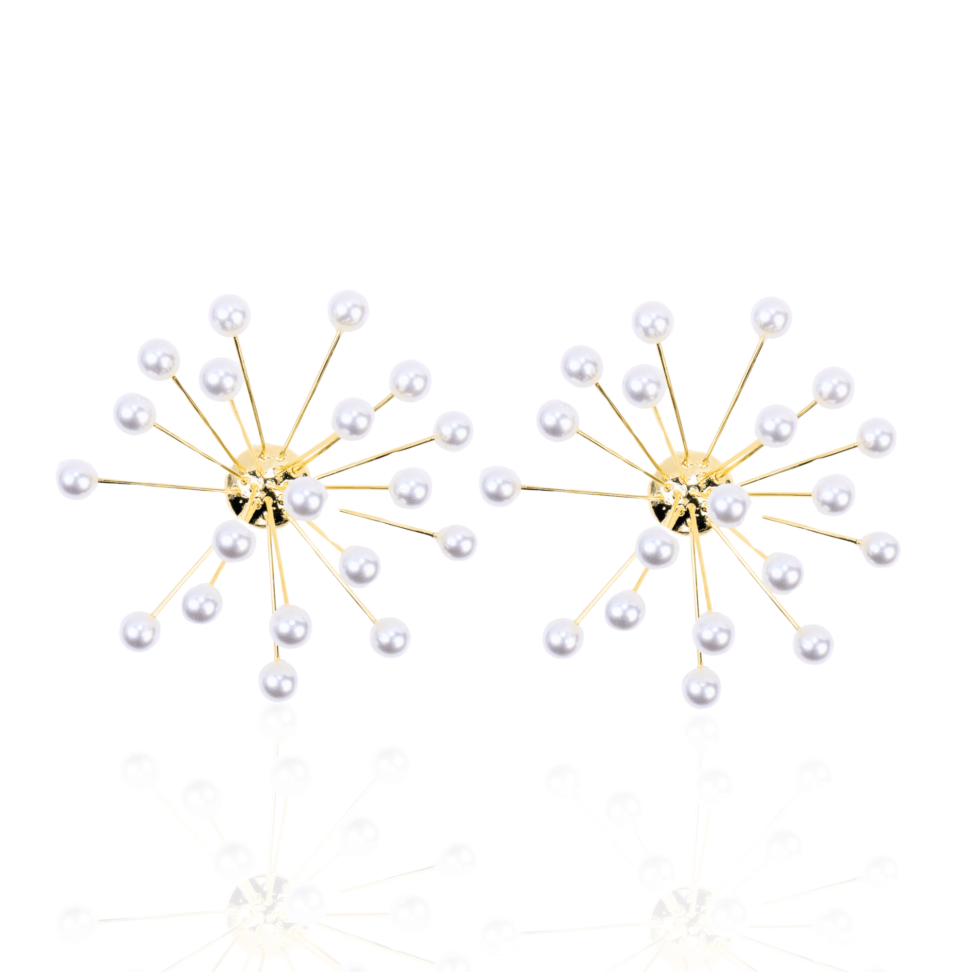 Diamonique Firework Earrings - White Pearl,Earrings, Sassy Jones,