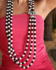 Diamonique Pearl Jewelry  Diamonique Statement Jewelry Black & White Pearl Statement Jewelry Diamonique Pearl  Black & White Pearl Jewelry Set