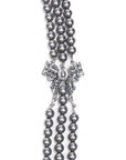 Diamonique Long Dress Chain - Gray Pearl