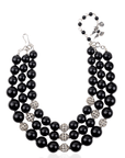 Diamonique Pearl 2 - in - 1 Chunky Necklace - Black Pearl,Necklaces, Sassy Jones,