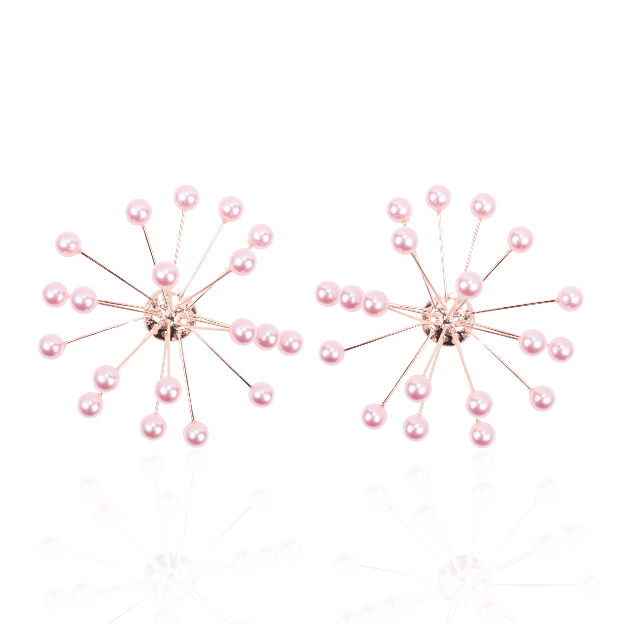 Diamonique Pearl Firework Earrings - Pink,Earrings, Sassy Jones,