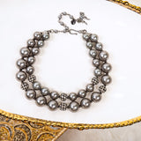 Diamonique Pearl Statement Necklace - Gray