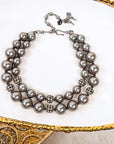 Diamonique Statement Necklace - Gray Pearl