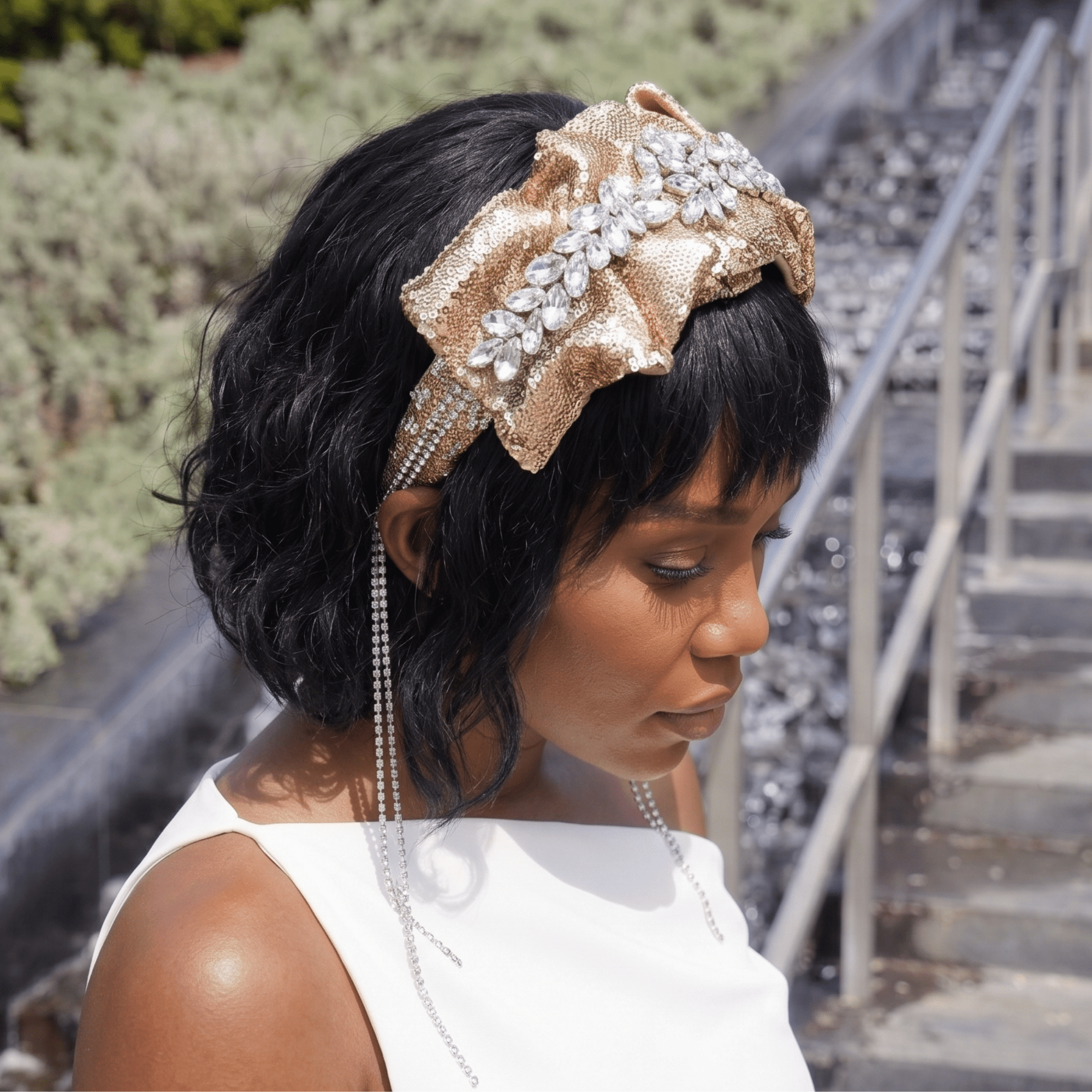 Diana Sequin Headband - Gold,Headbands, Sassy Jones,