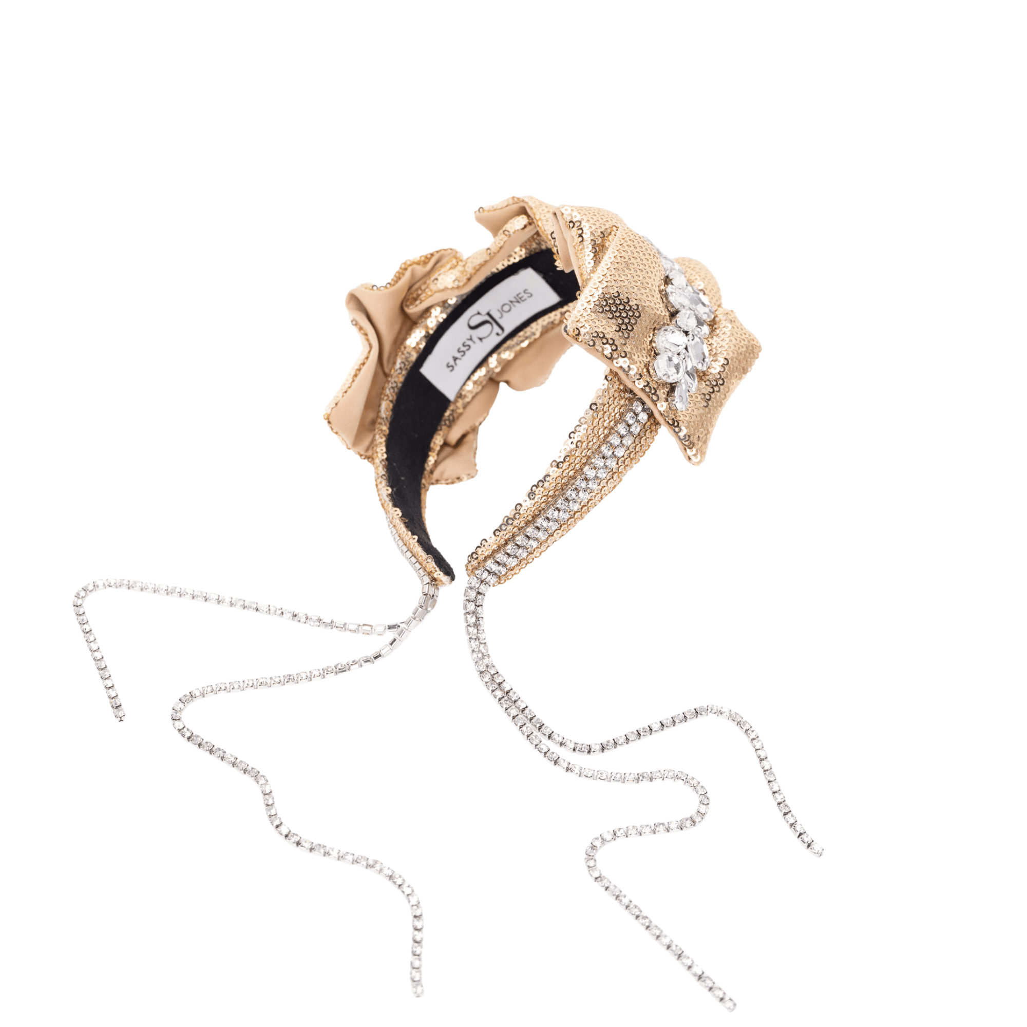 Diana Sequin Headband - Gold,Headbands, Sassy Jones,