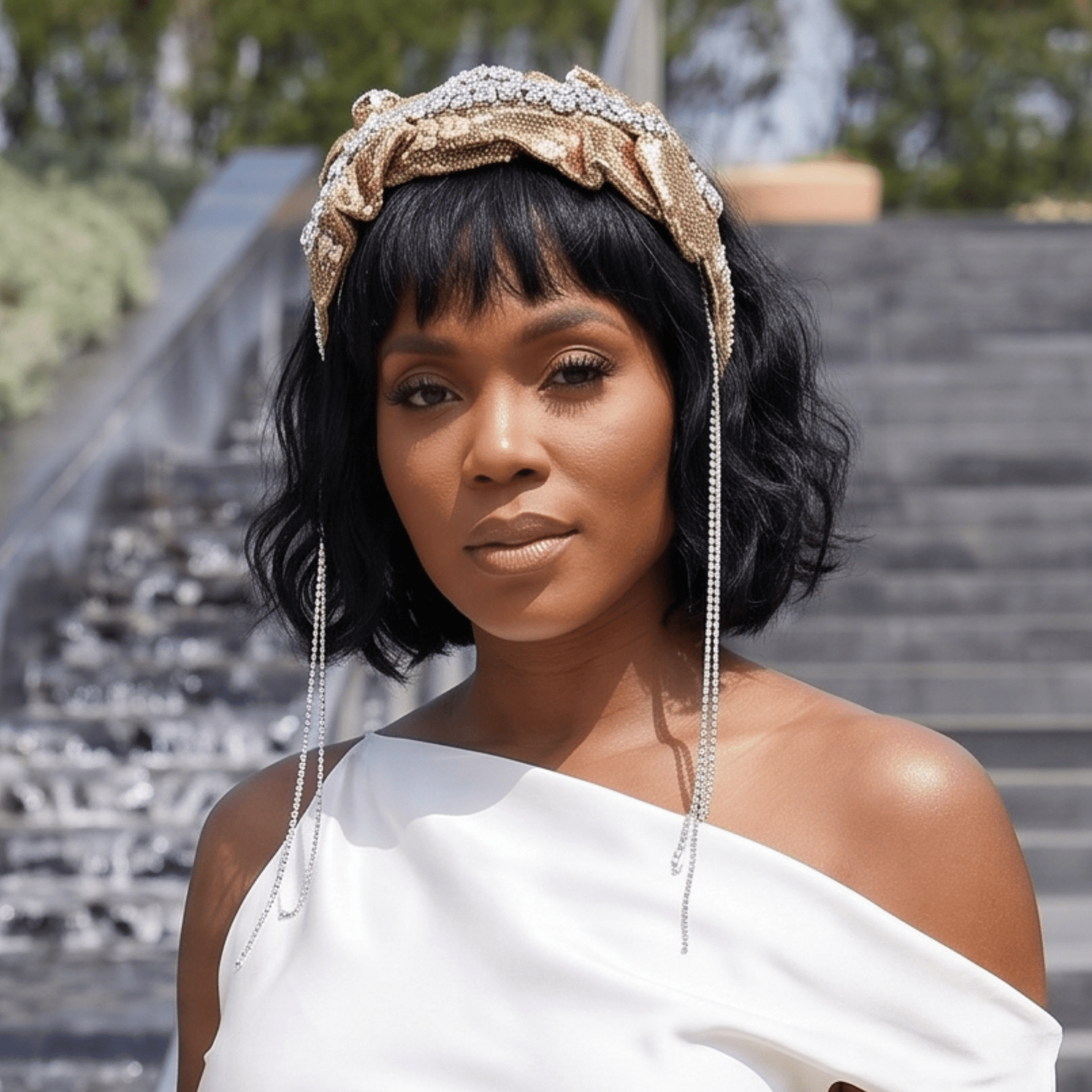Diana Sequin Headband - Gold,Headbands, Sassy Jones,