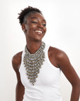 Ebony Bib - B/W Wood,Necklaces, Sassy Jones,