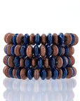 Ebony Bracelet Stack - Blue Lapis/Bronze,Bracelets, Sassy Jones,