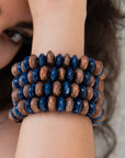 Ebony Bracelet Stack - Blue Lapis/Bronze,Bracelets, Sassy Jones,