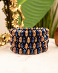 Ebony Bracelet Stack - Blue Lapis/Bronze,Bracelets, Sassy Jones,