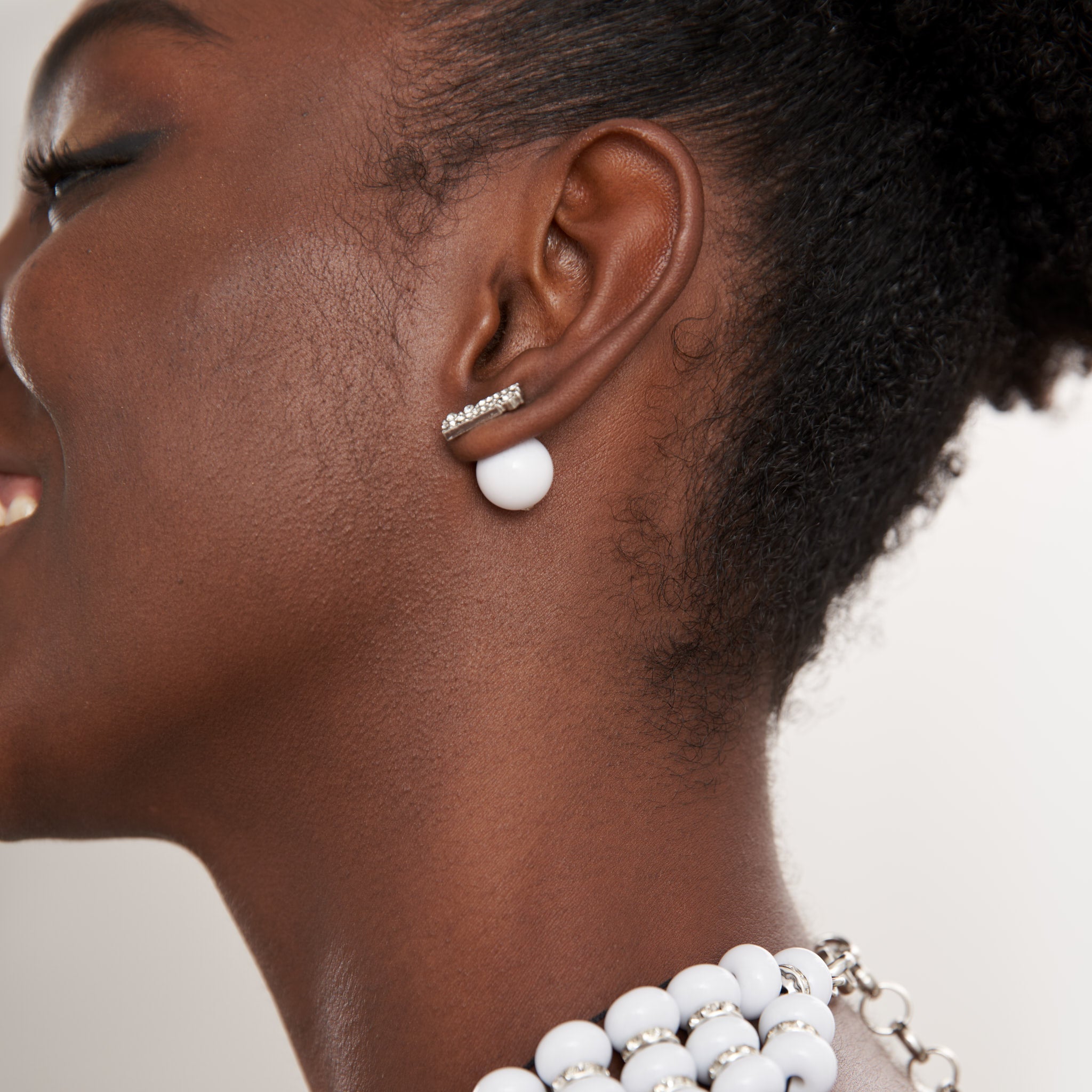 Ivory Beaded Studs Statement Jewelry African-Inspired Jewelry Bold Fashion Accessories Chunky Beaded Jewelry White Beaded Studs Handmade Beaded Necklace Ethnic Jewelry Collection Unique Fashion Jewelry High-Quality Beaded Accessories Elegant Beaded Jewelry Fashionable Bead Studs Luxurious Jewelry Designs Trendy Beaded Accessories