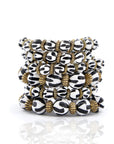 Ebony Stretch Bracelet Stack - B/W Wood,Bracelets, Sassy Jones, stack