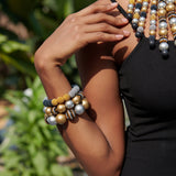 Ebony Stretch Bracelet Stack - Renaissance