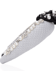 Emily Luxe Headband - Black/White Pearl,Headbands, Sassy Jones,