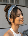 Emily Luxe Headband - Denim Pearl,Headbands, Sassy Jones,