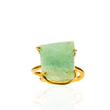 Energy Crystal Adjustable Ring - Raw Amazonite