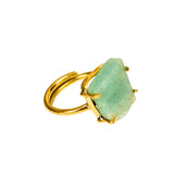 Energy Crystal Adjustable Ring - Raw Amazonite