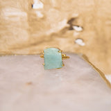 Energy Crystal Adjustable Ring - Raw Amazonite