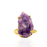 Energy Crystal Adjustable Ring - Raw Amethyst