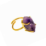 Energy Crystal Adjustable Ring - Raw Amethyst