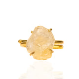 Energy Crystal Adjustable Ring - Raw Citrine