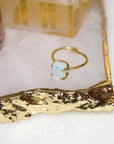 Energy Attraction Adjustable Ring - Opal,Rings, Sassy Jones, raw opal ring