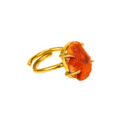 Energy Crystal Adjustable Ring - Raw Red Carnelian