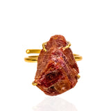 Energy Crystal Adjustable Ring - Raw Ruby